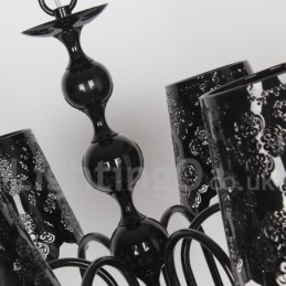 6 Ľahký moderný dutý luster v štýle čiernej sviečky