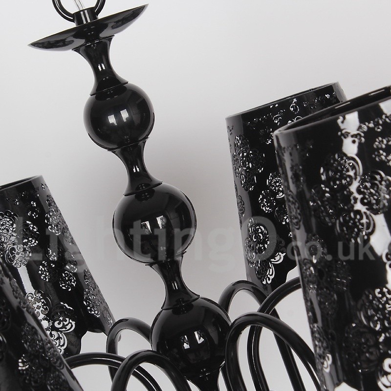 6 Ľahký moderný dutý luster v štýle čiernej sviečky