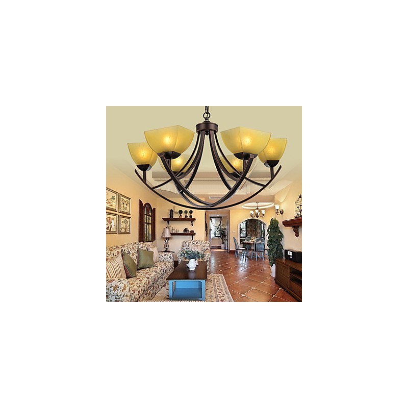 Luster 6 Lights Traditional Classic Vintage Metal