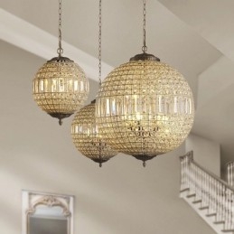 Globe Modern K9 Crystal Stropné závesné svetlo Vnútorný luster Bubon Osvetlenie Svietidlá