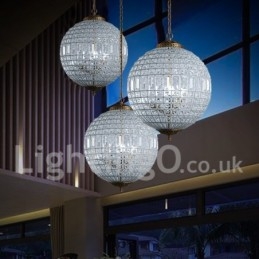 Globe Modern K9 Crystal Stropné závesné svetlo Vnútorný luster Bubon Osvetlenie Svietidlá