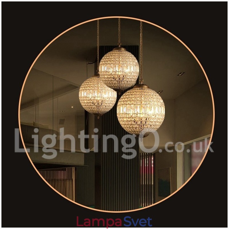 Globe Modern K9 Crystal Stropné závesné svetlo Vnútorný luster Bubon Osvetlenie Svietidlá