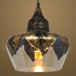Európska retro sklenená závesná lampa do salónika