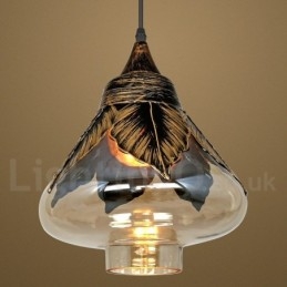 Európska retro sklenená závesná lampa do salónika