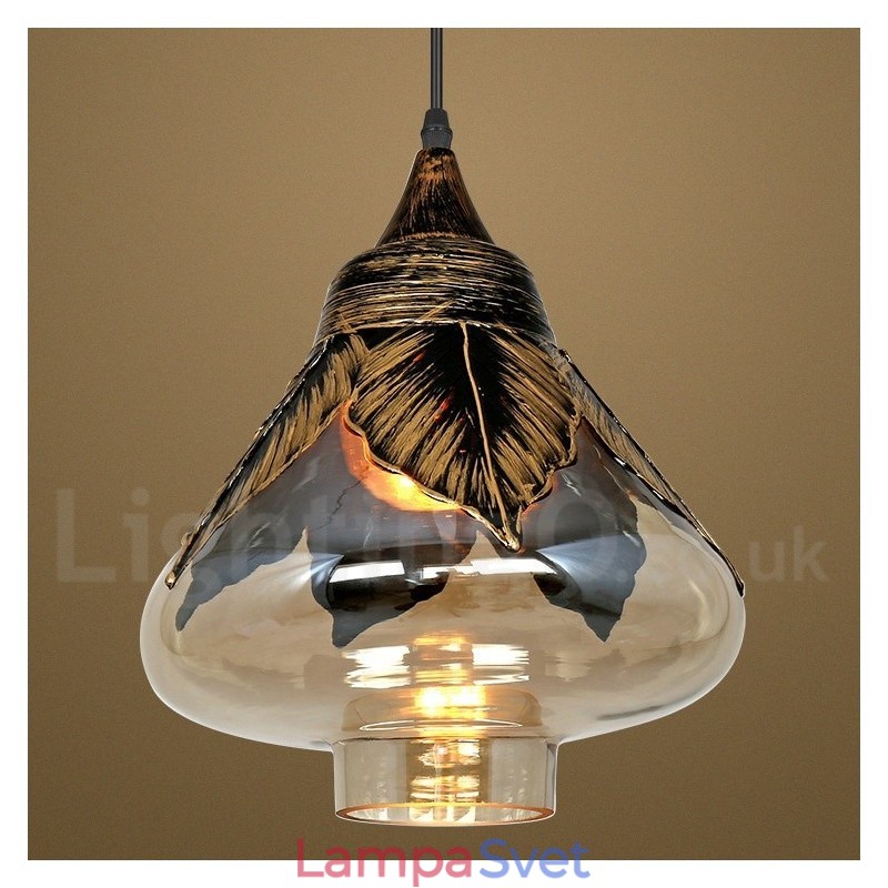Európska retro sklenená závesná lampa do salónika