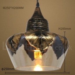 Európska retro sklenená závesná lampa do salónika