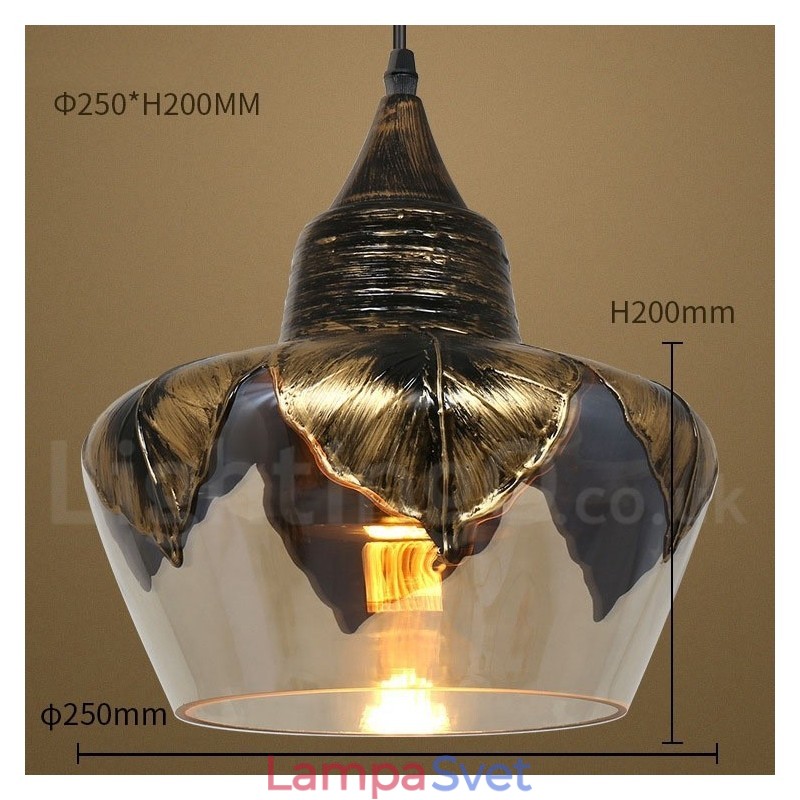 Európska retro sklenená závesná lampa do salónika