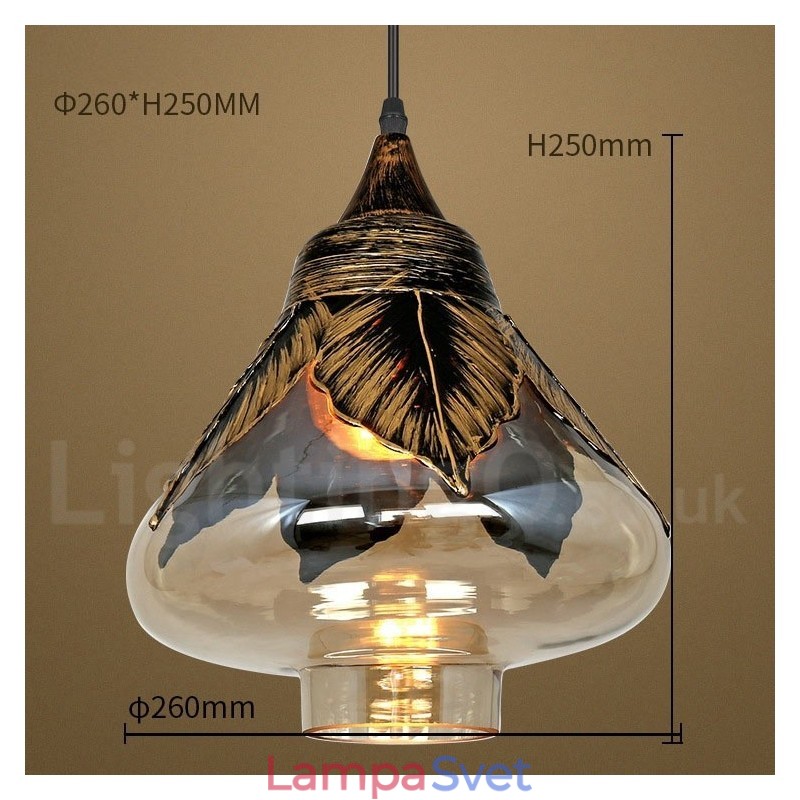 Európska retro sklenená závesná lampa do salónika
