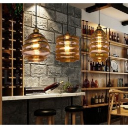 Európska sklenená závesná lampa Cafe Lounge Závesná lampa