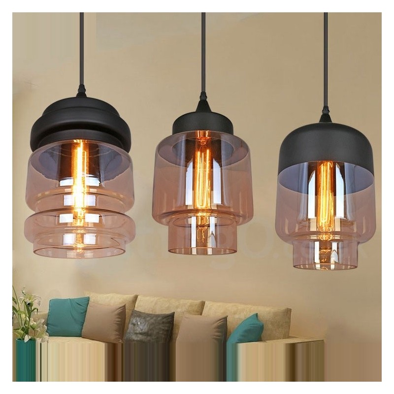 Rustikálne sklenené závesné svetlo European Lounge Závesná lampa