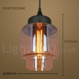 Rustikálne sklenené závesné svetlo European Lounge Závesná lampa