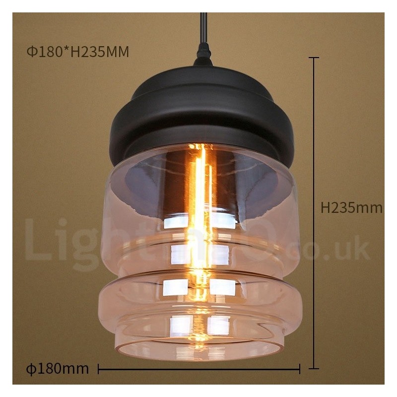 Rustikálne sklenené závesné svetlo European Lounge Závesná lampa