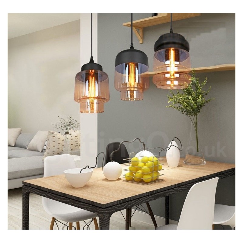 Rustikálne sklenené závesné svetlo European Lounge Závesná lampa