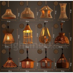 1 Light Rustic Lodge Pendant Light Cafe Konopné lano Závesná lampa