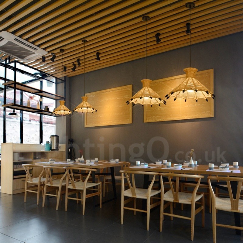 1 Light Rustic Lodge Pendant Light Cafe Konopné lano Závesná lampa