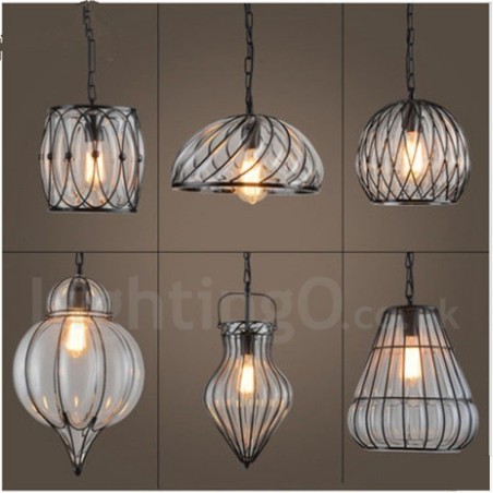 1 Light Vintage Cafe Sklenené závesné svetlo Loft Závesné svietidlo 1 Light Vintage Cafe Sklenené závesné svetlo Loft Závesné svietidlo