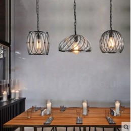 1 Light Vintage Cafe Sklenené závesné svetlo Loft Závesné svietidlo