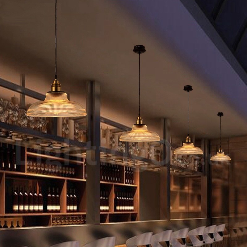 1 Light Vintage sklenené závesné svietidlo