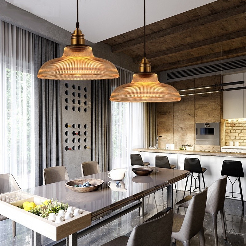 1 Light Vintage sklenené závesné svietidlo