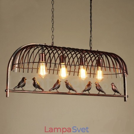 4 ľahké rustikálne závesné svietidlo Lodge Retro Birdcage s oceľovým tienidlom 4 ľahké rustikálne závesné svietidlo Lodge Retro Birdcage s oceľovým tienidlom