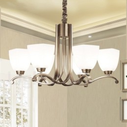 6 Ľahký moderný súčasný luster so skleneným tienidlom