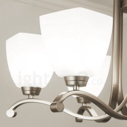 6 Ľahký moderný súčasný luster so skleneným tienidlom