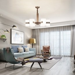 6 Ľahký moderný súčasný luster so skleneným tienidlom