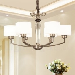 6 Ľahký moderný súčasný luster so skleneným tienidlom