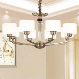 6 Ľahký moderný súčasný luster so skleneným tienidlom