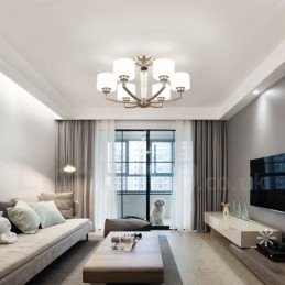 6 Ľahký moderný súčasný luster so skleneným tienidlom