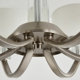 6 Ľahký moderný súčasný krištáľový luster s látkovým tienidlom