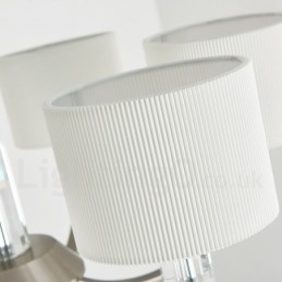 6 Ľahký moderný súčasný krištáľový luster s látkovým tienidlom