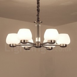 6 Ľahký moderný súčasný luster so skleneným tienidlom