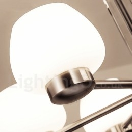 6 Ľahký moderný súčasný luster so skleneným tienidlom