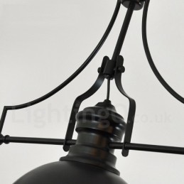 3 ľahké retro rustikálne oceľové závesné svietidlo s oceľovým tienidlom