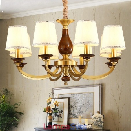 8 Ľahký retro rustikálny luxusný mosadzný závesný lampový luster so skleneným tienidlom 8 Ľahký retro rustikálny luxusný mosadzný závesný lampový luster so skleneným tienidlom
