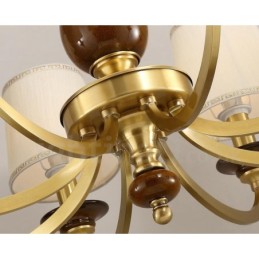 15 Ľahký retro rustikálny luxusný mosadzný závesný lampový luster so skleneným tienidlom