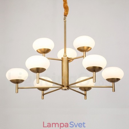 9 Ľahký retro rustikálny luxusný mosadzný závesný lampový luster so skleneným tienidlom 9 Ľahký retro rustikálny luxusný mosadzný závesný lampový luster so skleneným tienidlom