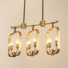 6 Ľahký retro rustikálny luxusný mosadzný závesný lampový luster