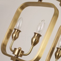 6 Ľahký retro rustikálny luxusný mosadzný závesný lampový luster