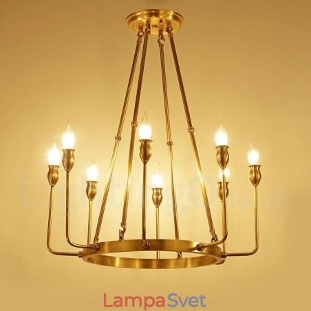 6 Light 8 Light Retro Rustikálny luxusný mosadzný závesný lampový luster 6 Light 8 Light Retro Rustikálny luxusný mosadzný závesný lampový luster