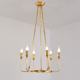 6 Light 8 Light Retro Rustikálny luxusný mosadzný závesný lampový luster