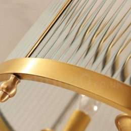 5 Ľahký retro rustikálny luxusný mosadzný závesný lampový luster so skleneným tienidlom
