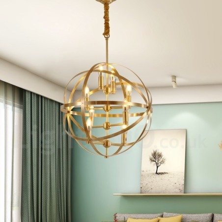 8 Ľahký retro rustikálny luxusný mosadzný závesný lampový luster 8 Ľahký retro rustikálny luxusný mosadzný závesný lampový luster