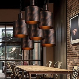 Luster Rustic Lodge Drum Metal Pendant Light