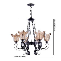 Luster 6 svetiel Glass Traditional Classic Vintage