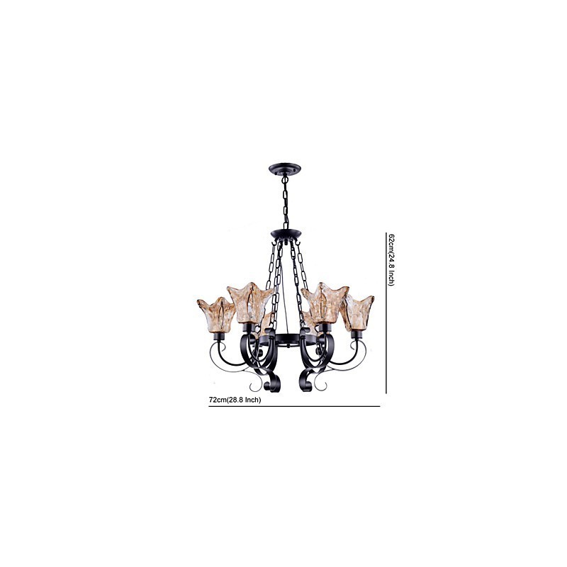 Luster 6 svetiel Glass Traditional Classic Vintage