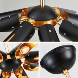 5 Ľahký retro rustikálny luxusný závesný luster z hliníkovej zliatiny s tienidlom z hliníkovej zliatiny