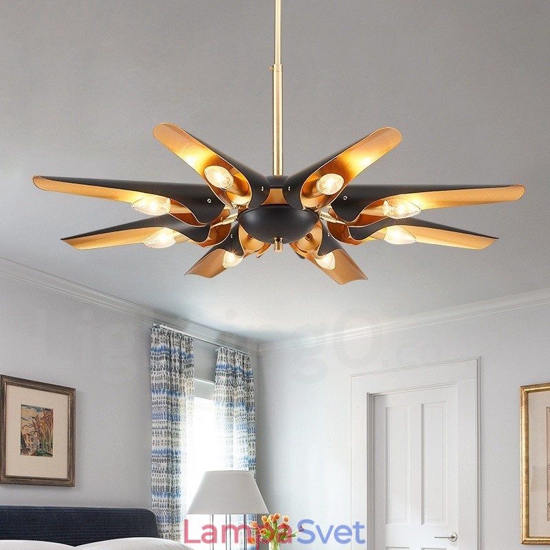 8 Ľahký retro rustikálny luxusný závesný luster z hliníkovej zliatiny s tienidlom z hliníkovej zliatiny