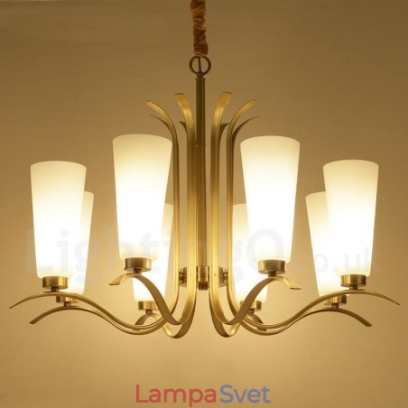 8 Ľahký retro rustikálny luxusný mosadzný závesný lampový luster so skleneným tienidlom 8 Ľahký retro rustikálny luxusný mosadzný závesný lampový luster so skleneným tienidlom